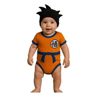 Body Bêbe tématico Goku mêsversrio conjunto Body + touca Dragonball em Oferta na Shopee