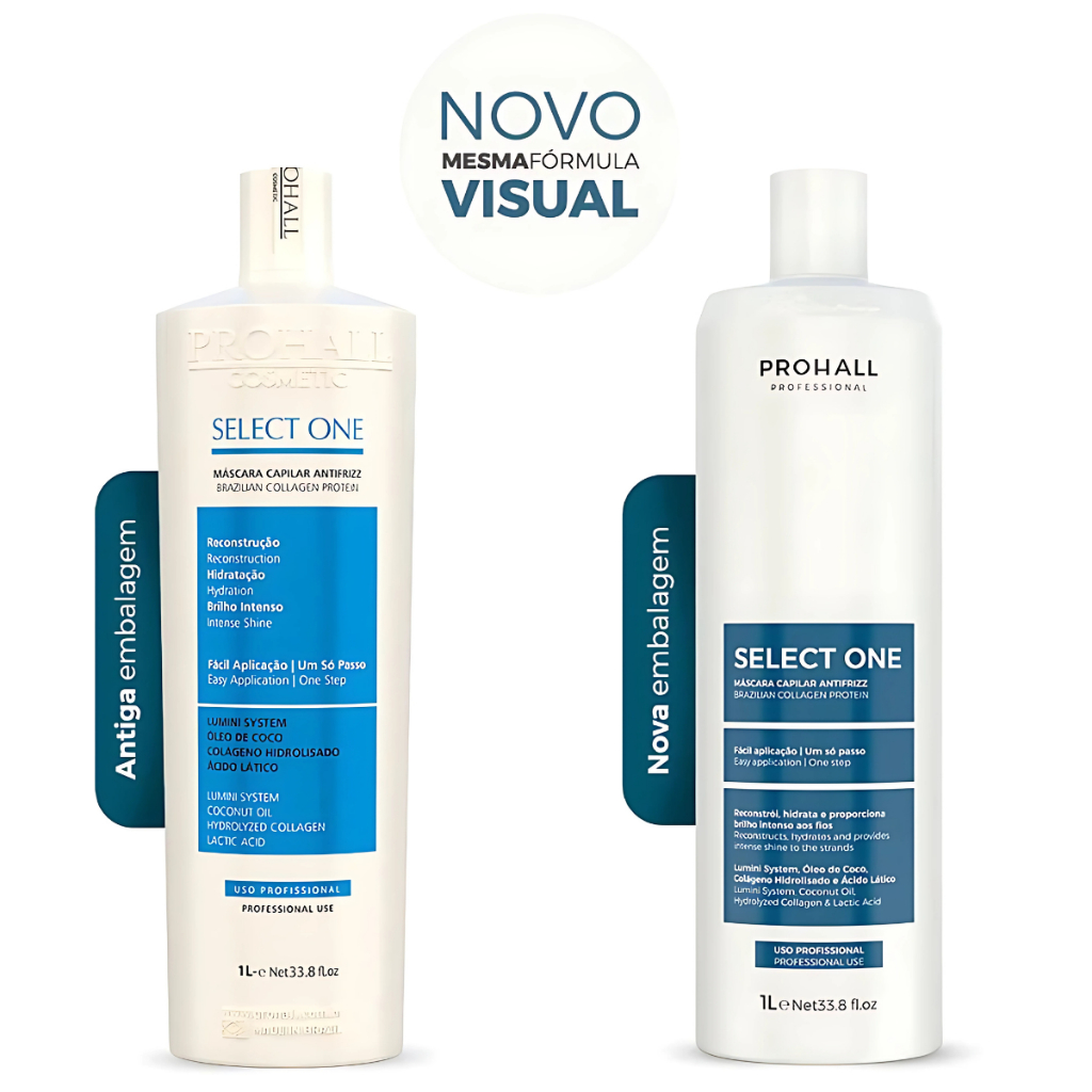 Escova Progressiva Prohall Select One Prohall Sem Formol Original Orgânica 1 Litro