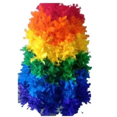 Estolas Boas De Penas Colorido Arco-iris Parada LGBT Carnaval Festas Fantasias Helloween em Oferta na Shopee