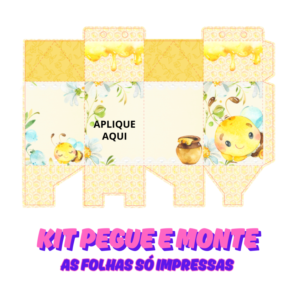 Caixa Milk Abelha Pegue e Monte Lembrancinha de Aniversário Festa de Aniversário Festa Infantil Decoração Festa