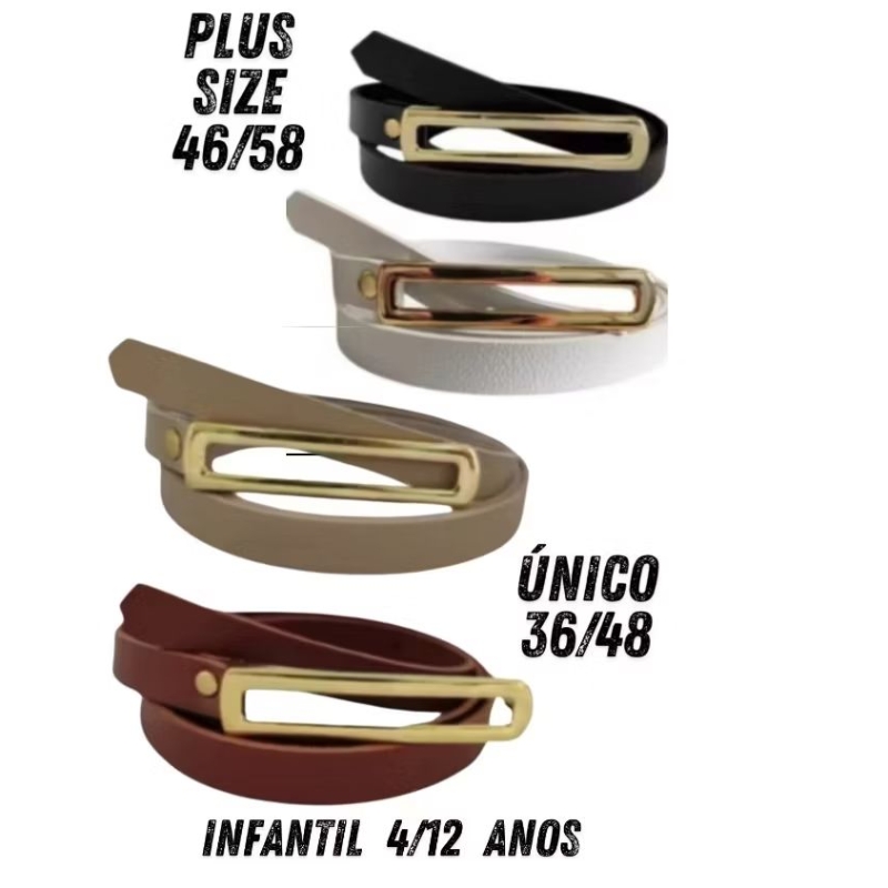 cintos feminino kit 4 pç cinto preto/caramelo/nude /branco 1.2 ct fino cinto tamanho plus size,único 36/48 e infantil.