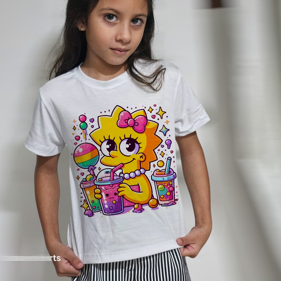 BLUSA INFANTIL LISA,SIMPSON,DESENHO ANIMADO,CRIANÇA,MENINO,MENINA
