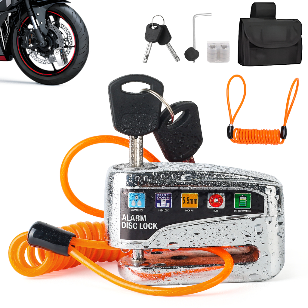 Cadeado Para Moto Alarme Sensor Anti Furto Reforçado Cadeado Com Alarme Sonoro Para Bicicleta Trava