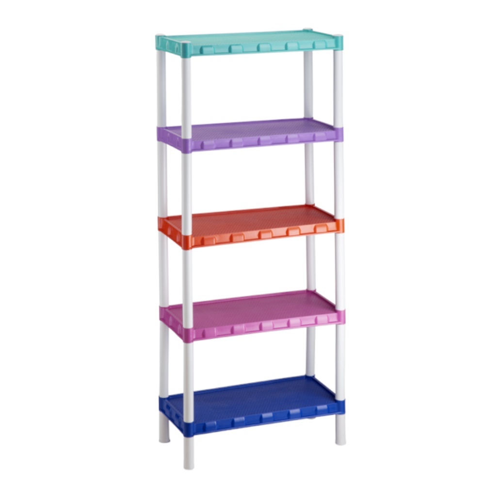 Estante Prateleira Modular Multiuso Organizadora Plástico Colorida com 5 Prateleiras - COM PEZINHOS - Agraplast — imagem 2 de 2