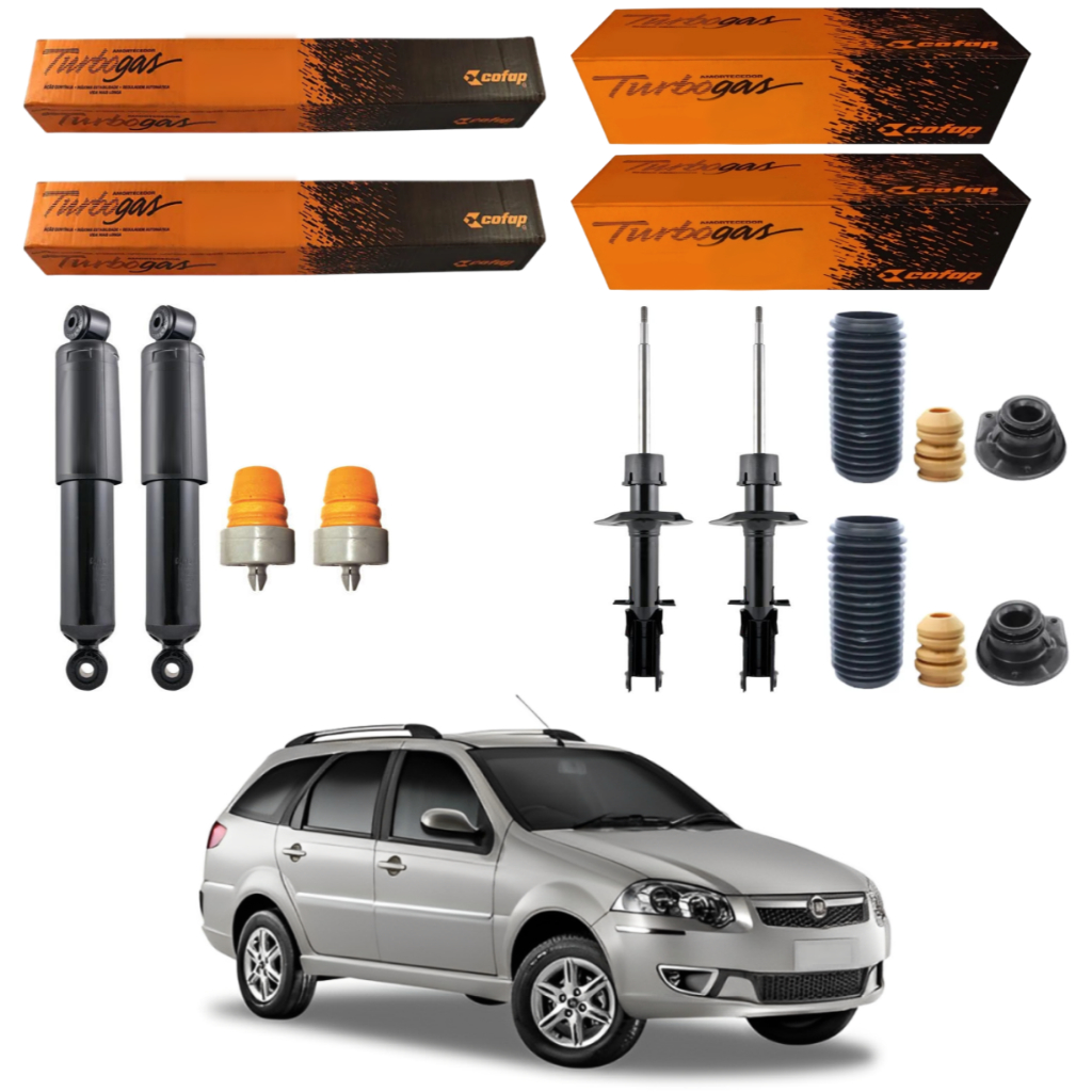 KIT 4 AMORTECEDOR PALIO WEEKEND 2001 A 2016 COFAP + KIT