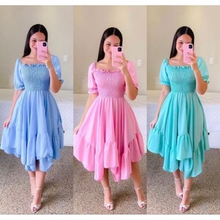 Vestido Femenino Lastex Moda Evangélica Vestido Princesa Blogueira
