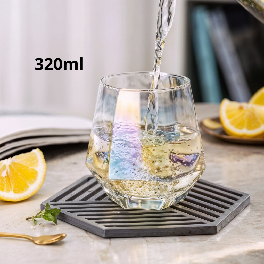Jogo c/6 unid Copos diamond furtacor vidro 320ml