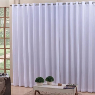 Cortina Voil Liso com Blackout Corta Luz Sala e Quarto 6,00 x 2,50/2,80 para Varão em Oferta na Shopee