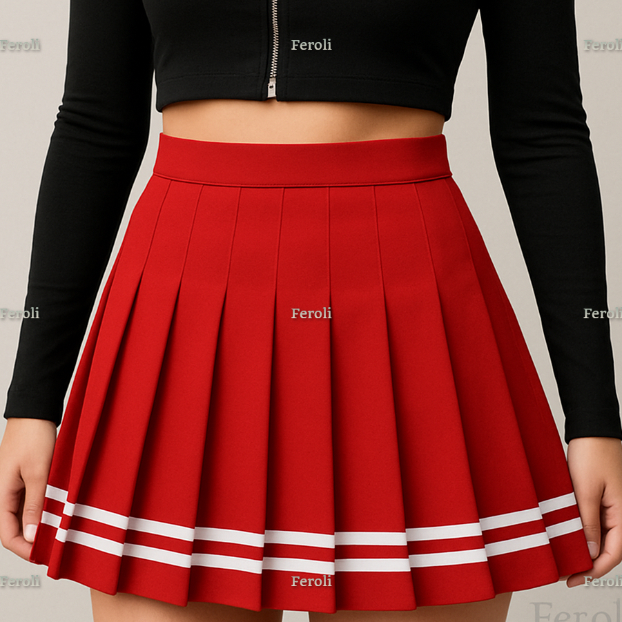 SAIA COLEGIAL ANIME/ COSPLAY / PREGUEADA VERMELHO em Oferta na Shopee