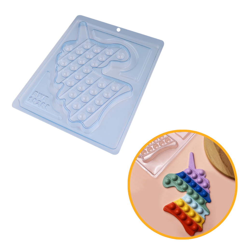 Forma BWB Simples P/ Chocolate Pop Its Fidget Toy Dia Das Crianças e Conf -10268 unicornio Simples - Home & Living