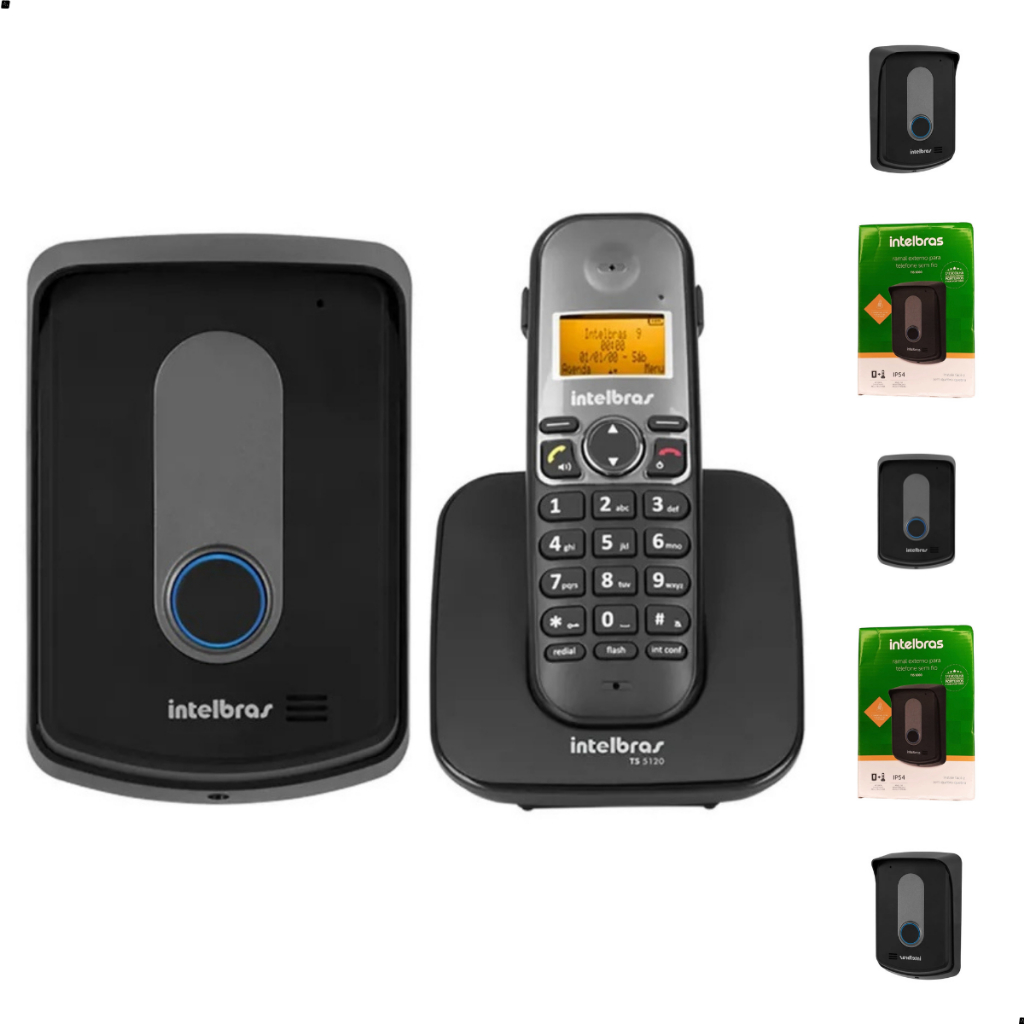 Kit Telefone Sem Fio Com Interfone Externo TIS 5010 Intelbras Combo Oficial