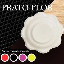 Kit 20 pratos formato flor- festa, churrasco, aniversario