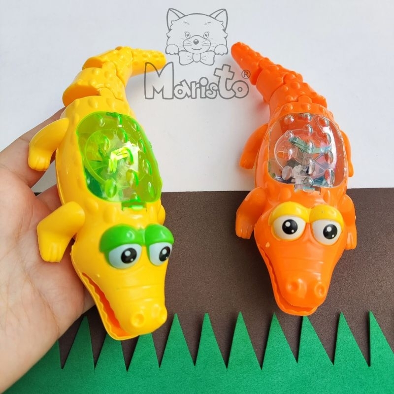 Kit 2 Mini Brinquedos Jacaré a Corda com Luz em Oferta na Shopee