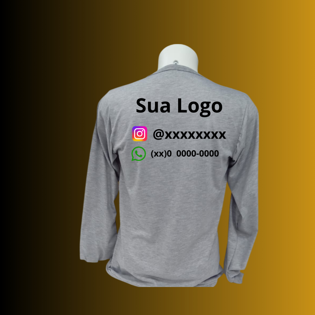 Camiseta Personalizada Manga Longa em Oferta na Shopee