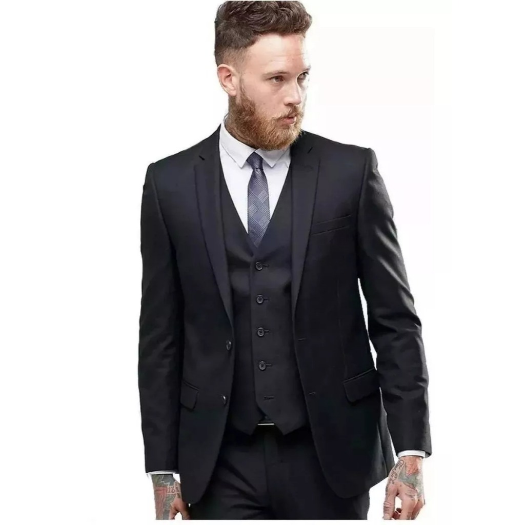 Terno Masculino Oxford Slim Kit Completo Paleto+Calça+Colete Envio Imediato