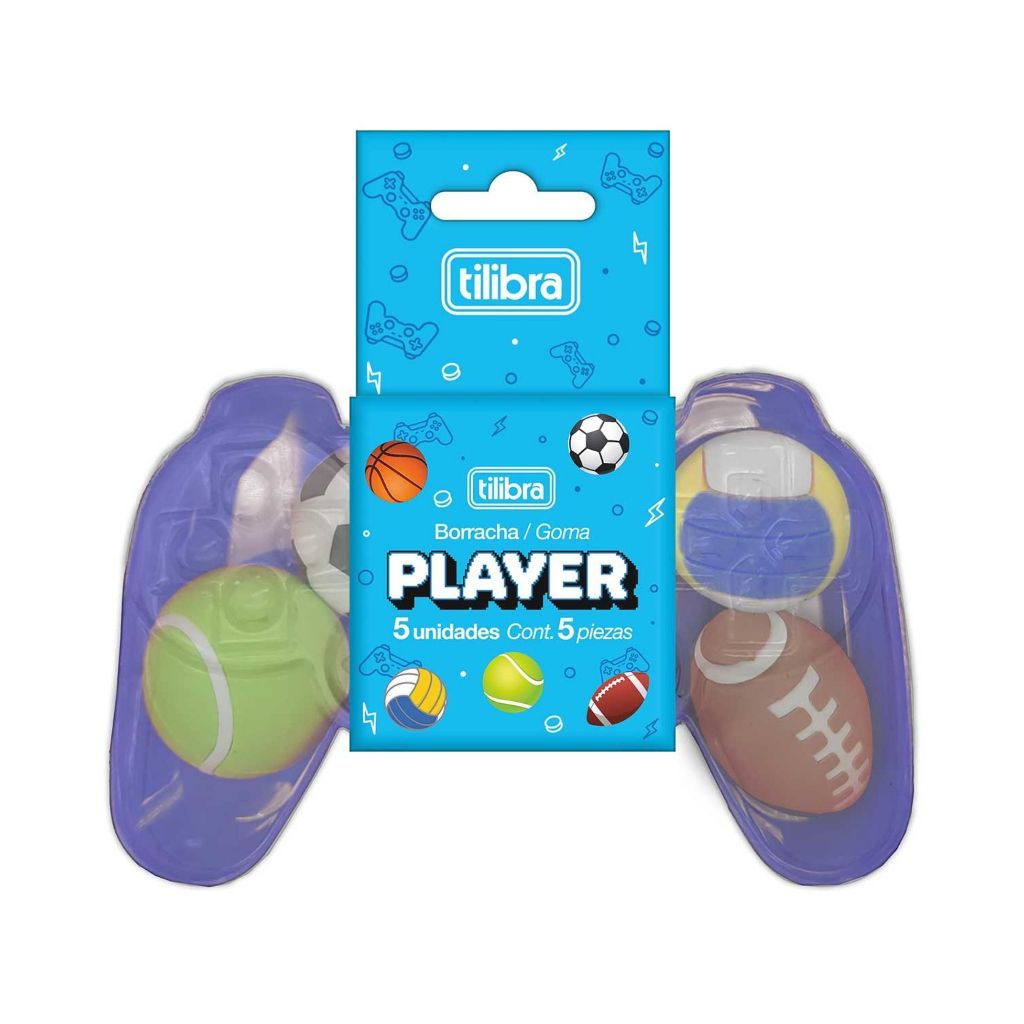Borracha Player com 5 Borrachas Esportivas - Tilibra