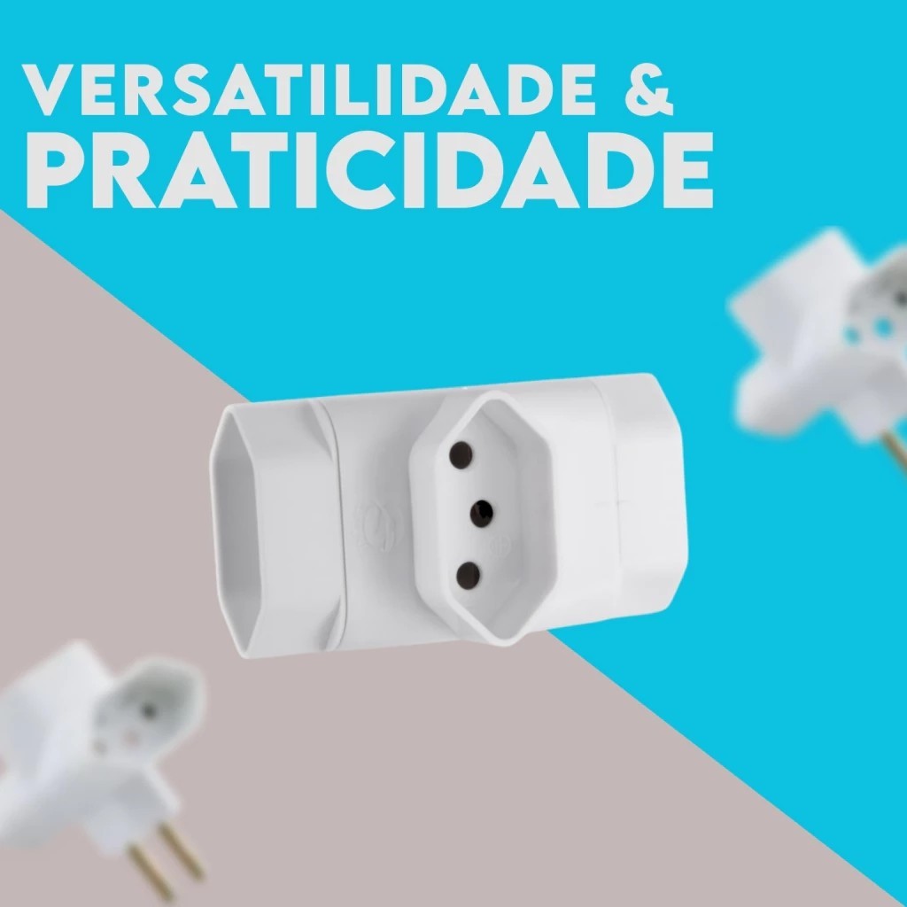 Kit 10 adaptador T 10A Tripolar Novo padrão tomada resistente