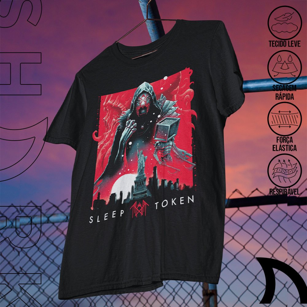 Camiseta Basica e OVERSIZED Sleep Token Take Me Album Rock n Roll Unissex