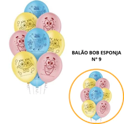 25~100 BALÃO BOB ESPONJA REDONDO 9 POL. REGINA(CHOCO)