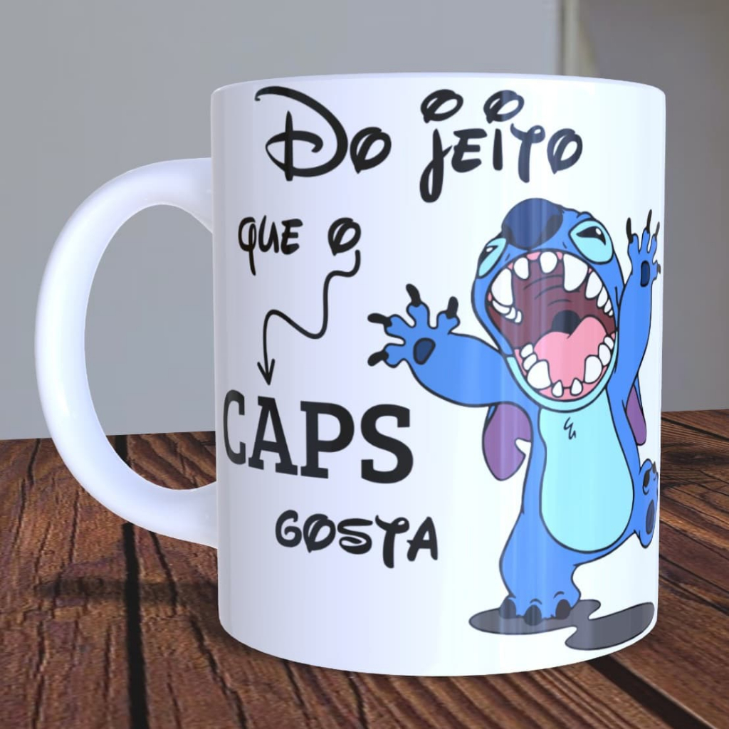 Caneca personalizada Stitch  "Do jeito que o caps gosta"