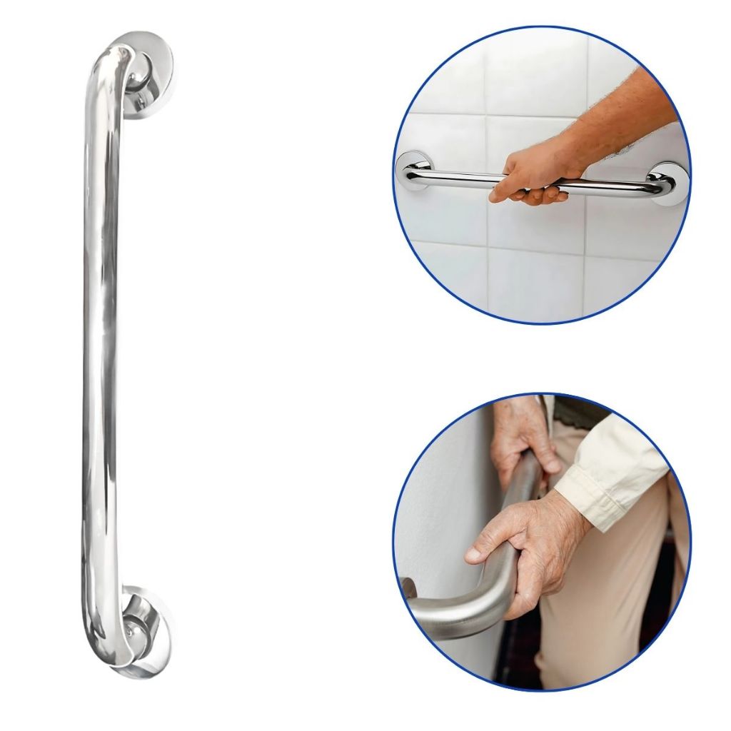 Barra De Apoio Para Banheiro de Aço Inox, Suporte Para Banheiro, Segurança Idosos e Deficiente