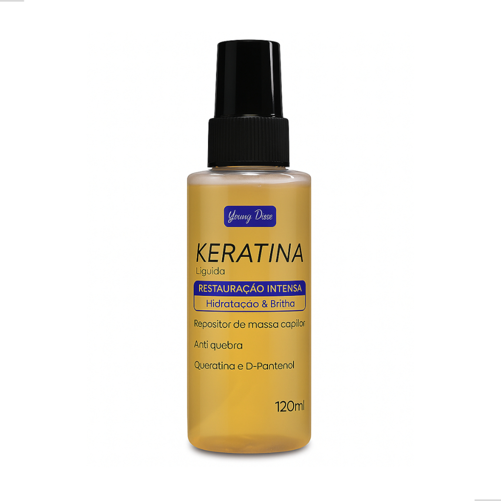 Keratina (Queratina) Líquida Capilar Spray Extra Brilho Reparador 120ml - Young Diva