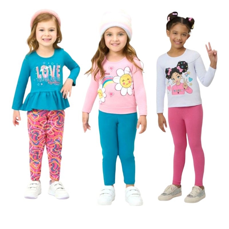 Kit Conjunto (Calça Camiseta Manga Comprida) Valen Kids Outono Inverno