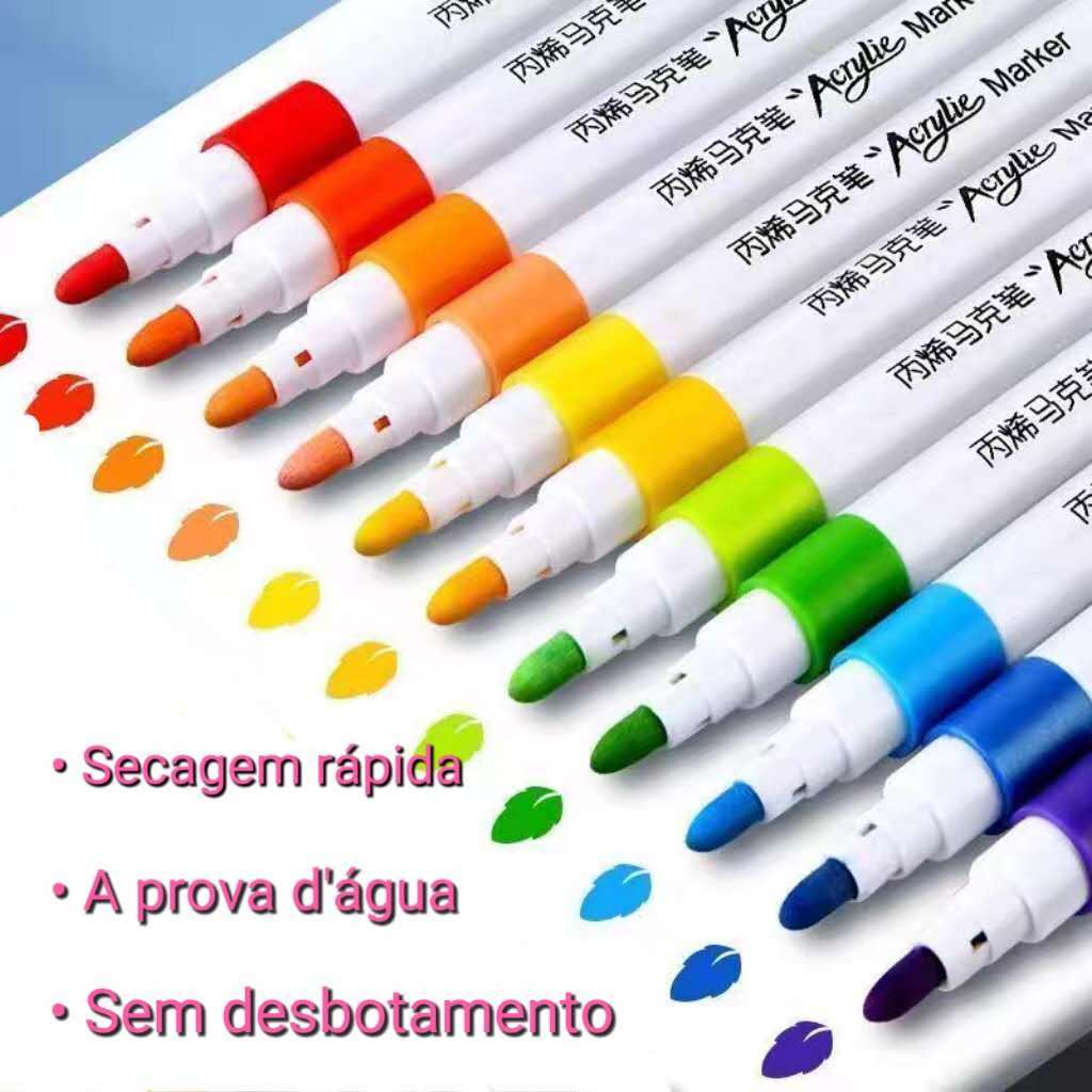 Caneta marcadora acrílica 36 cores 60 cores à prova d'água pincel especial cor opaca caneta de cartão antiga caneta colo