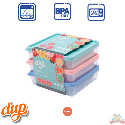 Kit com 3 Porta Frios Dublin 475ml Potes Herméticos Microondas Freezer