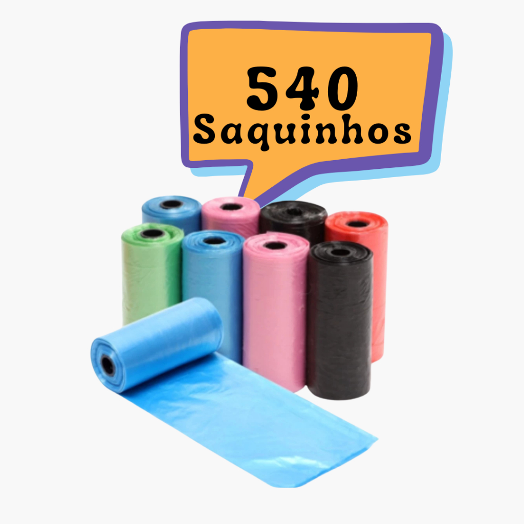 Kit Saquinhos Higiênicos Refil Cata Caca  540 saquinhos