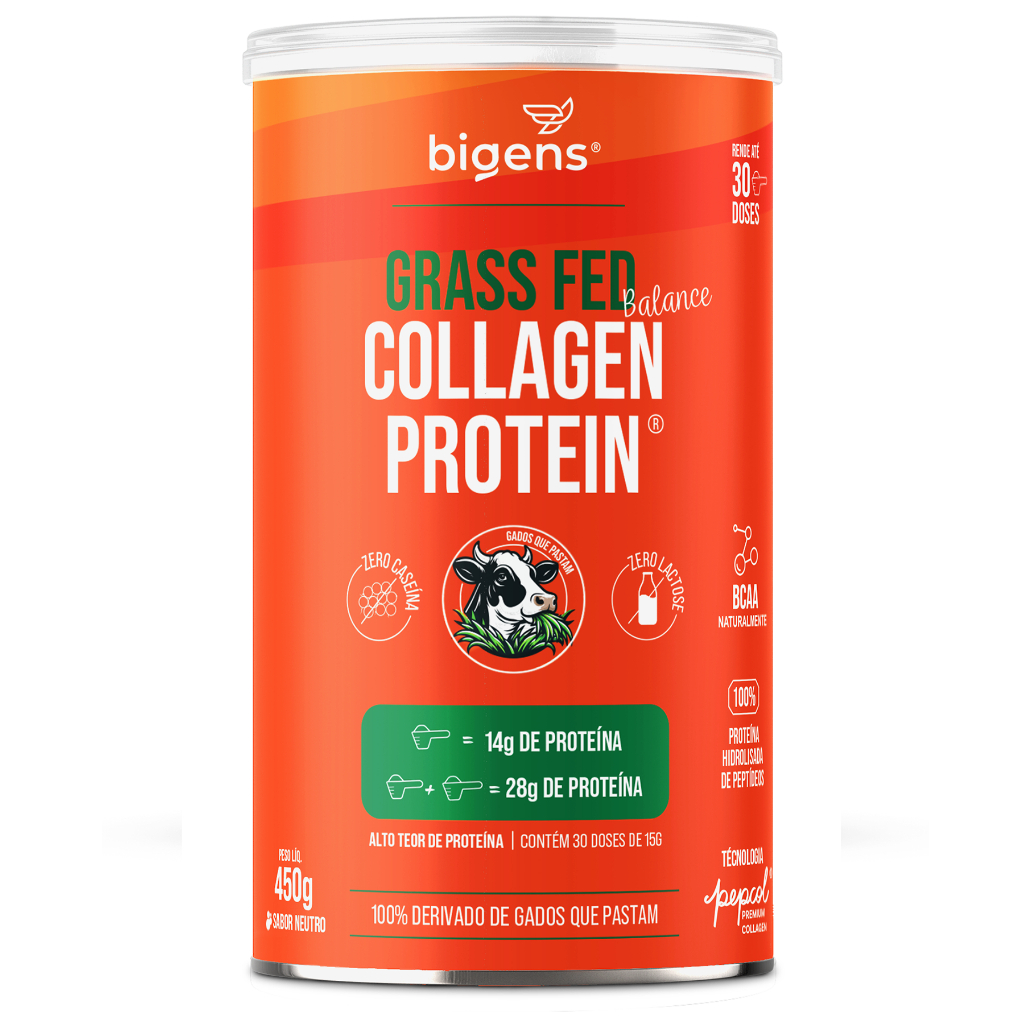 BIGENS Grass Fed Balance Collagen Protein 450g Neutro – Colágeno Hidrolisado Proteico Natural em Oferta na Shopee