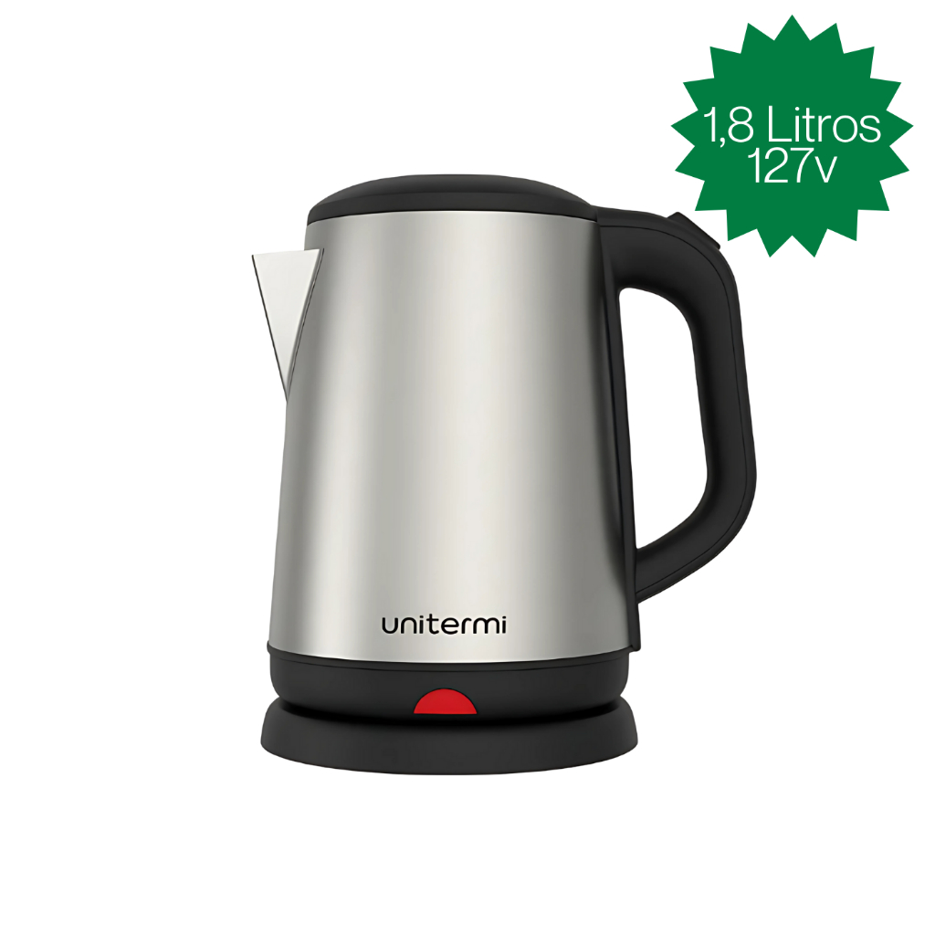 Chaleira Elétrica Térmica Unitermi Saara Bule Com Tampa Inox 1,8L Modelo Novo