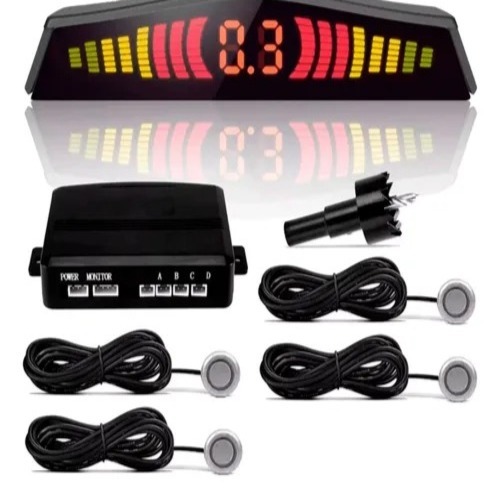 Kit Sensor De Estacionamento 18mm Universal Ré Parachoque Aviso Traseiro Serve em todos carros Parachoque Plástico Cores