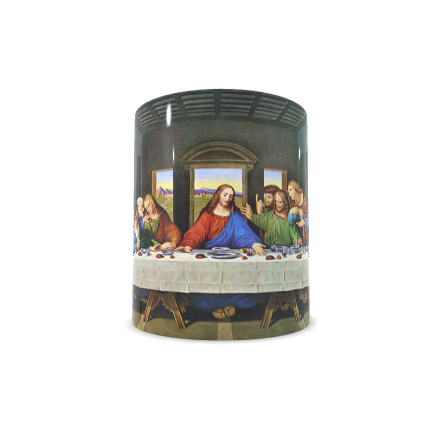 Caneca em Cerâmica Importada com Estampa da "Última Ceia de Leonardo da Vinci" – Arte Clássica e Sofisticação 325ml