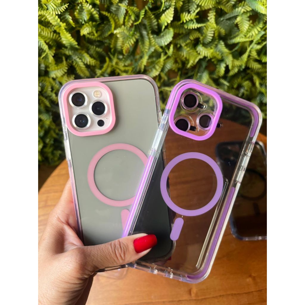 CAPA MAGSAFE FUME COM KIT PROTEÇÃO LENTE DE CÂMERA (IPHONE) em Oferta na Shopee