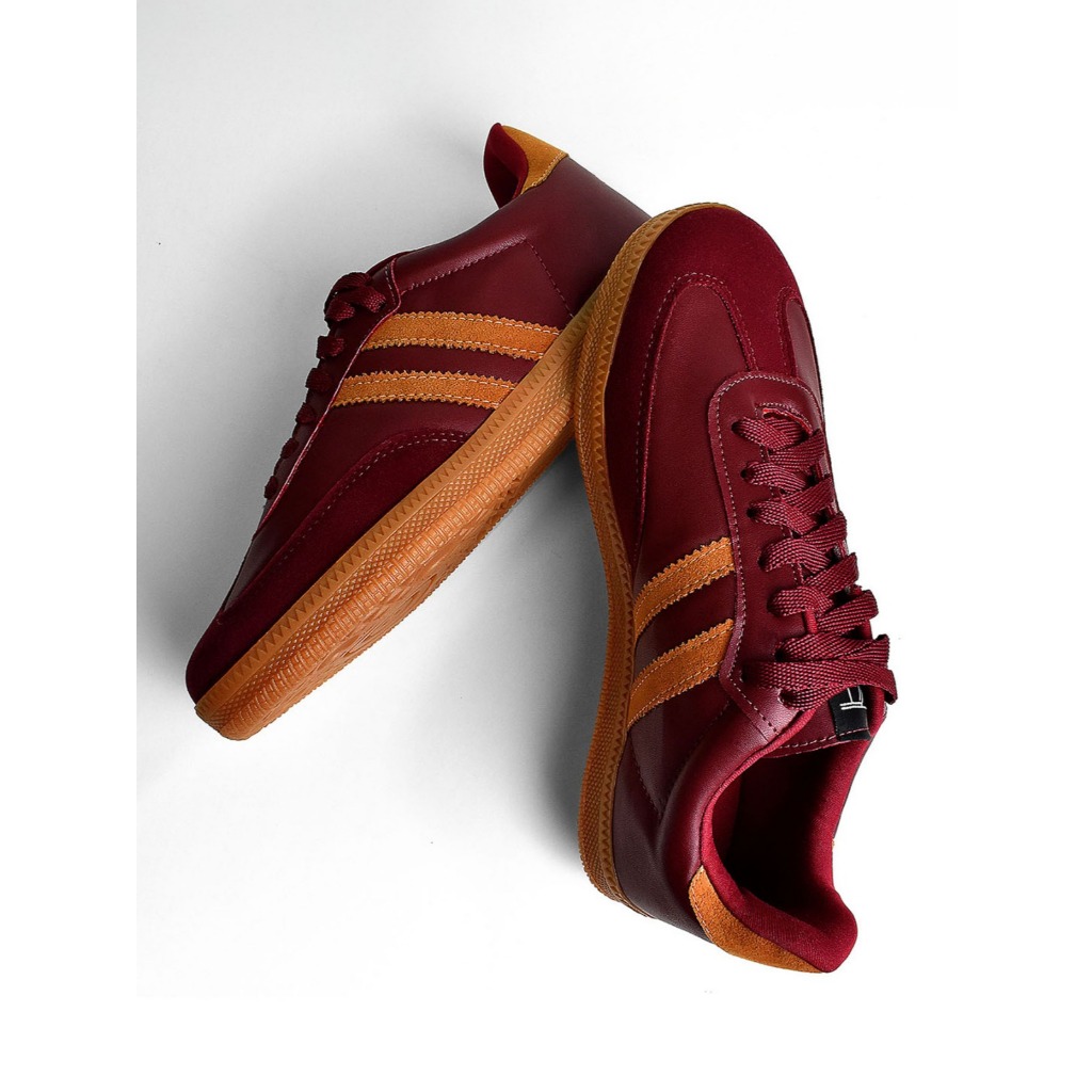 Tênis Feminino Casual Marsala Moderno Estiloso Confortável Bico Marrom Tendências Onça Esporte - Women Shoes
