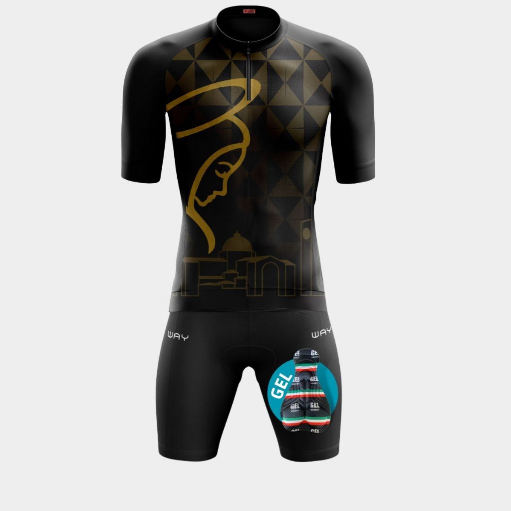 Kit Conjunto Ciclismo Ciclistas Camisa Camiseta Bermuda Gel Short Pedal Bike Speed Mtb