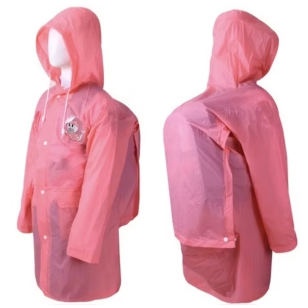 Capa De Chuva Infantil Menino Menina Com Capuz Inflavél e Espaço Para Mochila