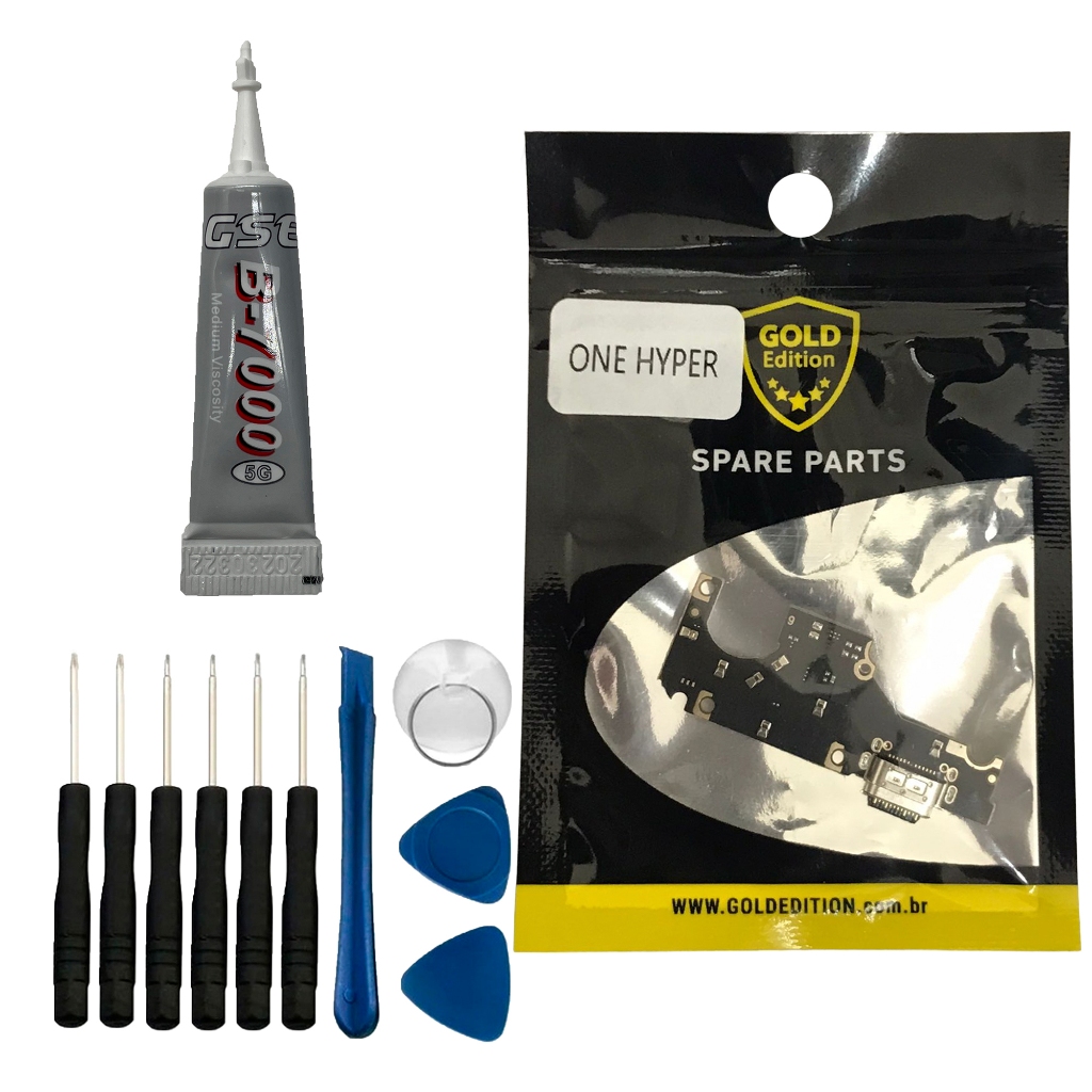 Placa De Carga Gold Edition Compativel com One Hyper + Kit Reparo+Cola b7000