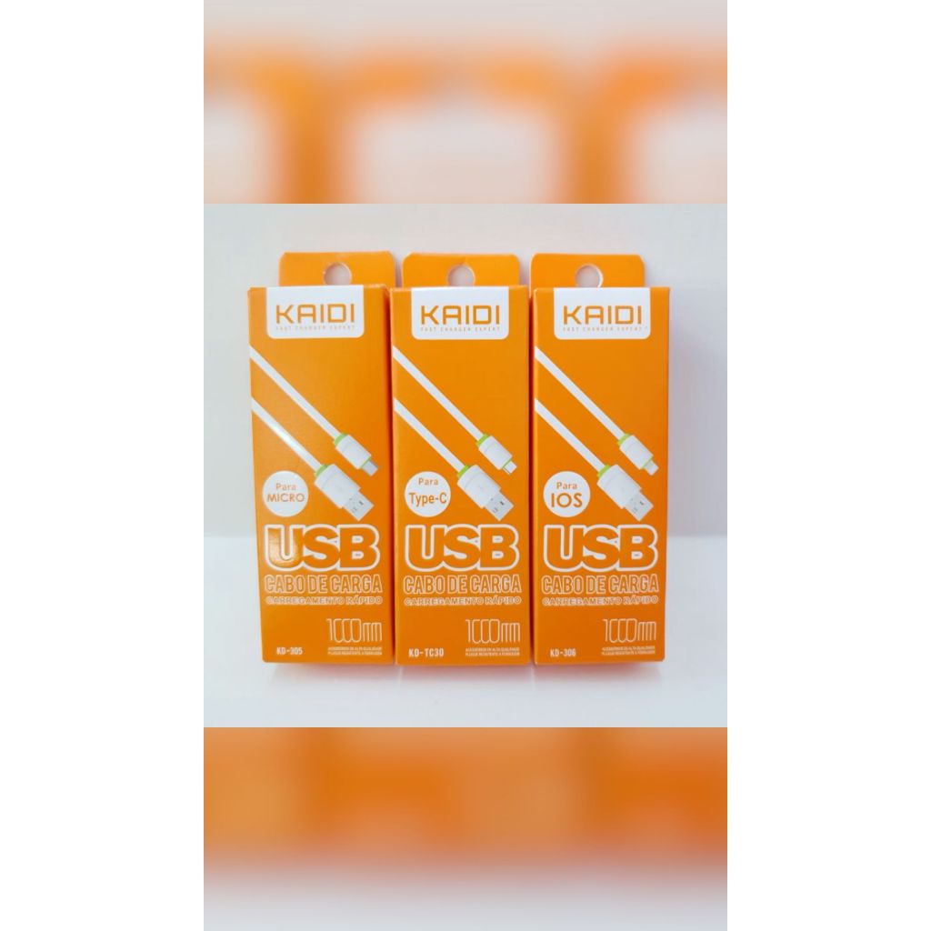 Cabo para Celular de Carga e Dados Cabo Rápido Carregador USB Kaidi