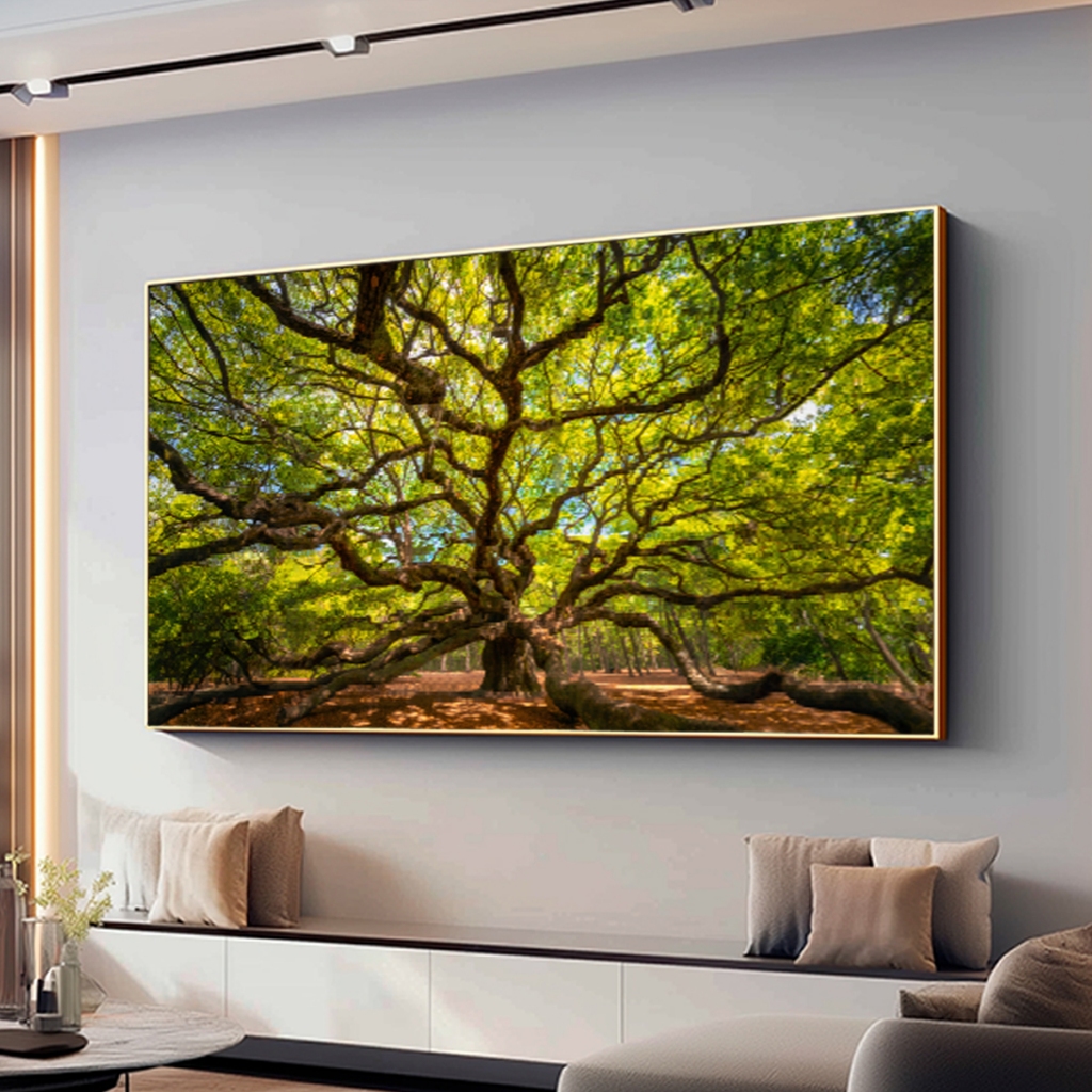 Quadro Decorativo Para Sala Grande Com Moldura Paisagem Moderno