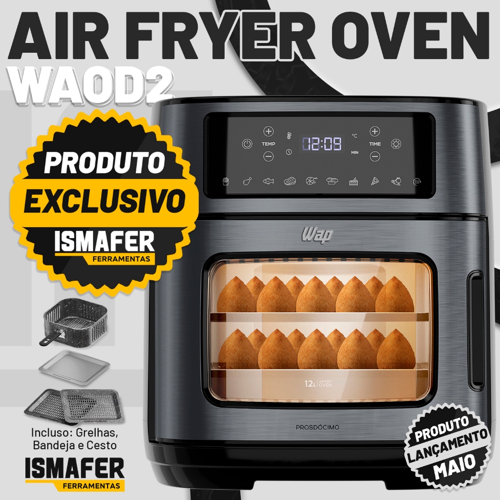 Fritadeira Elétrica Airfry Oven Black 1800w 12l Wap