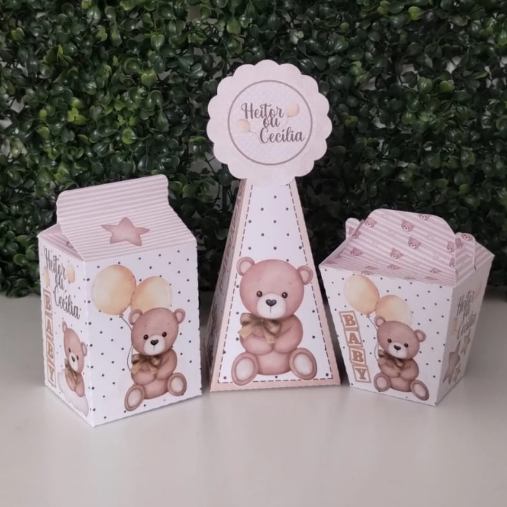 Kit caixinhas personalizadas Ursinhos | Chá revelação | aniversário | festa infantil | lembrancinha