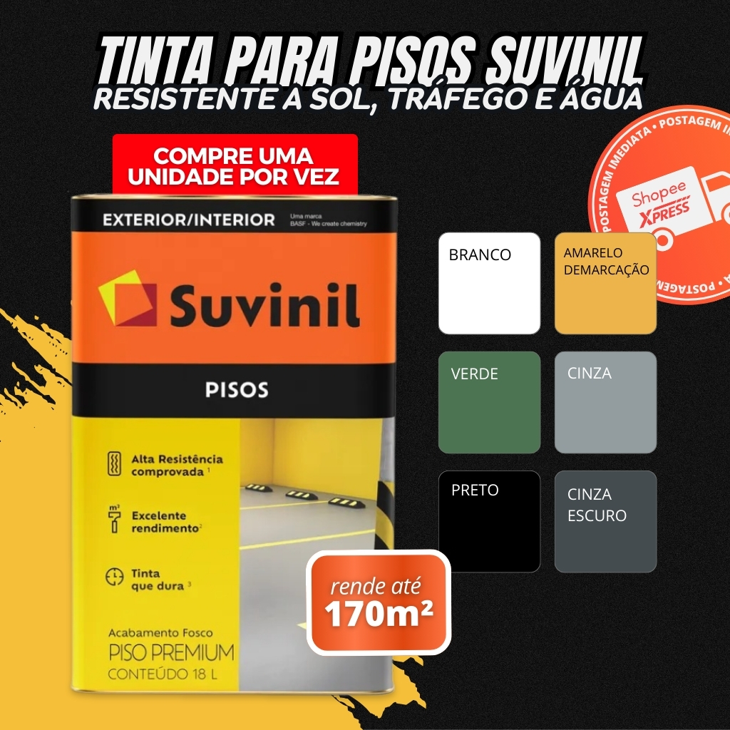 Tinta Acrílica Para Pisos Suvinil Escolha A Cor 18L