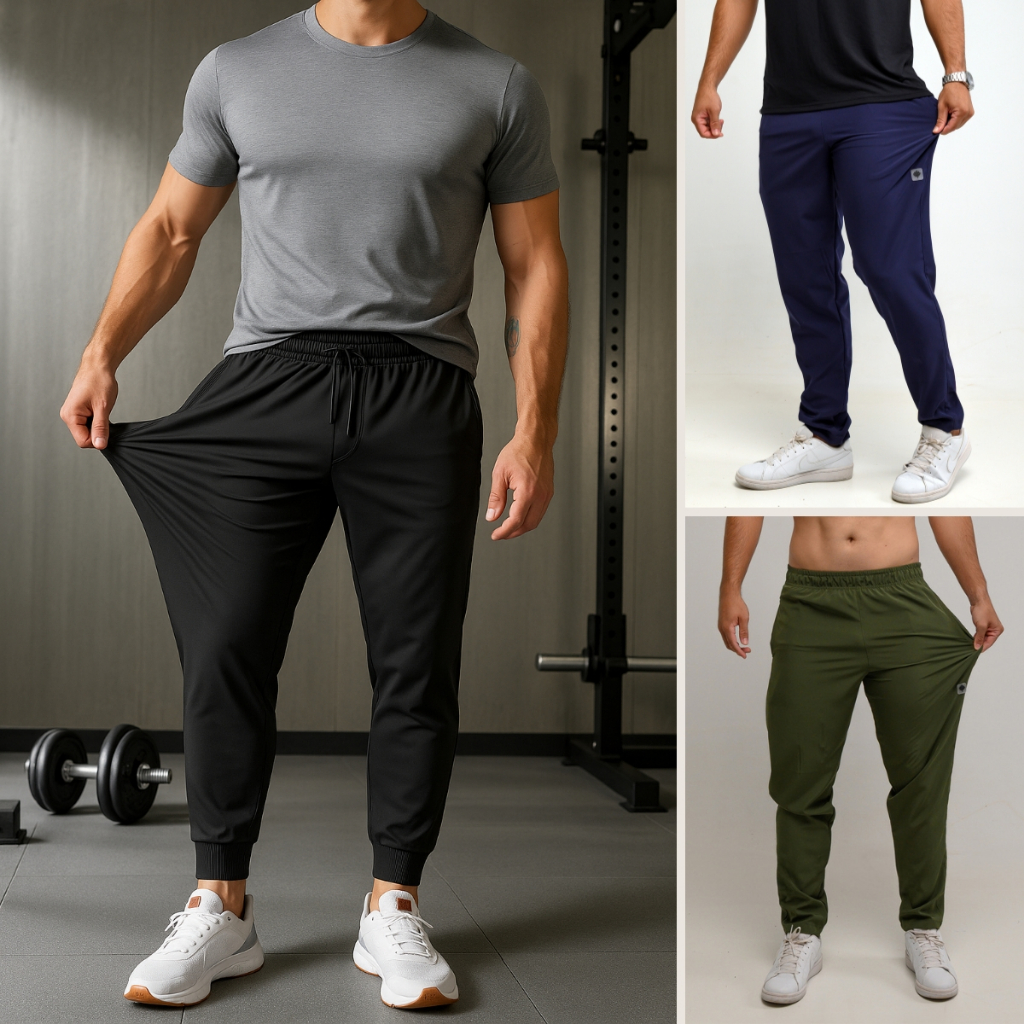 Calça Masculina Tactel Elastano Corta Vento Flexível Dry-fit Sport Casual Premium
