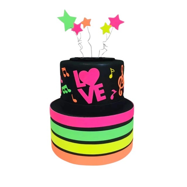 Bolo Fake Neon Infantil - Comprar com Melhor Preço em Padaria