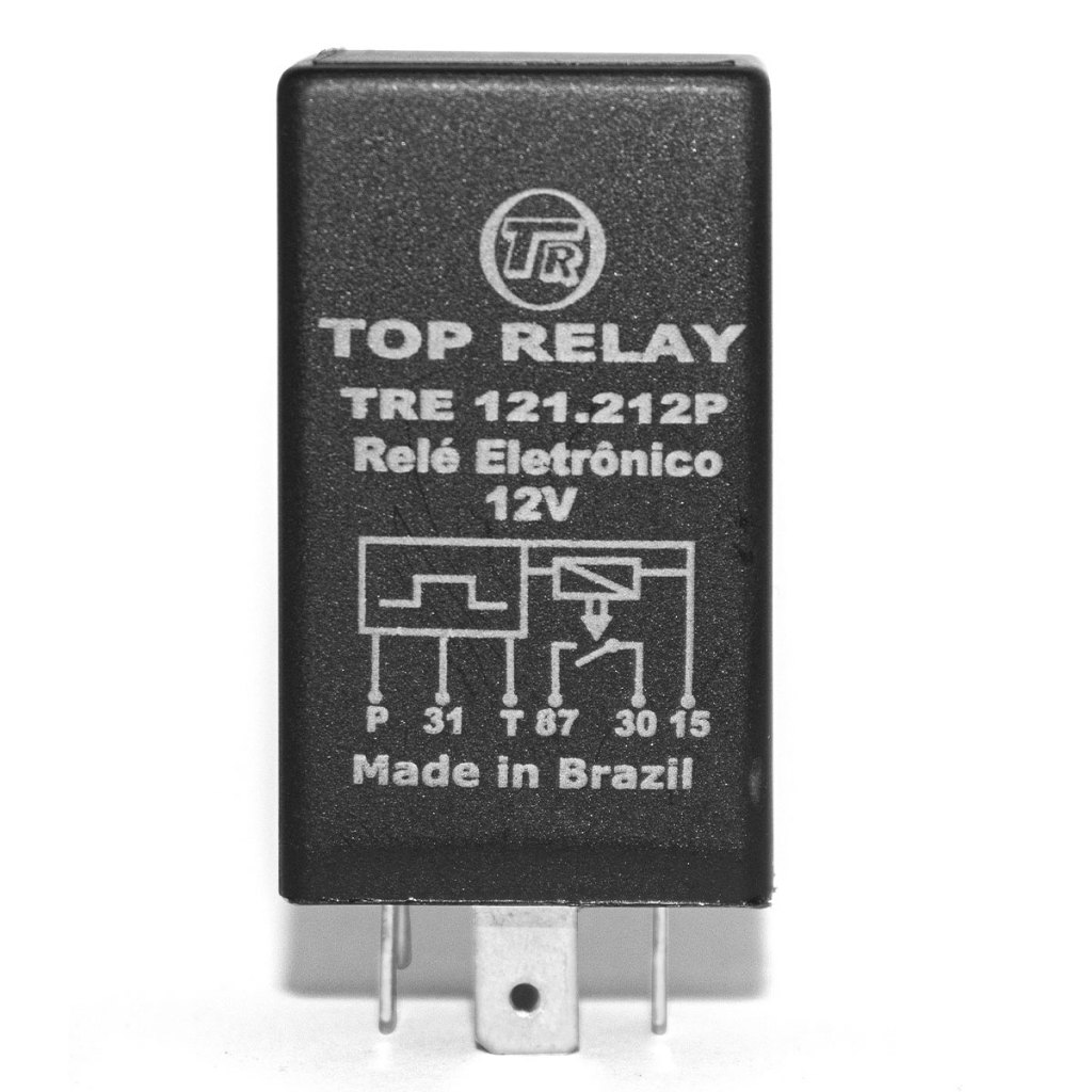 Kit Relê Auxiliar Eletrônico 12v 40A 6 Terminais Pulso Positivo Kit 5 und, 6 Und, 8 und e 10 und