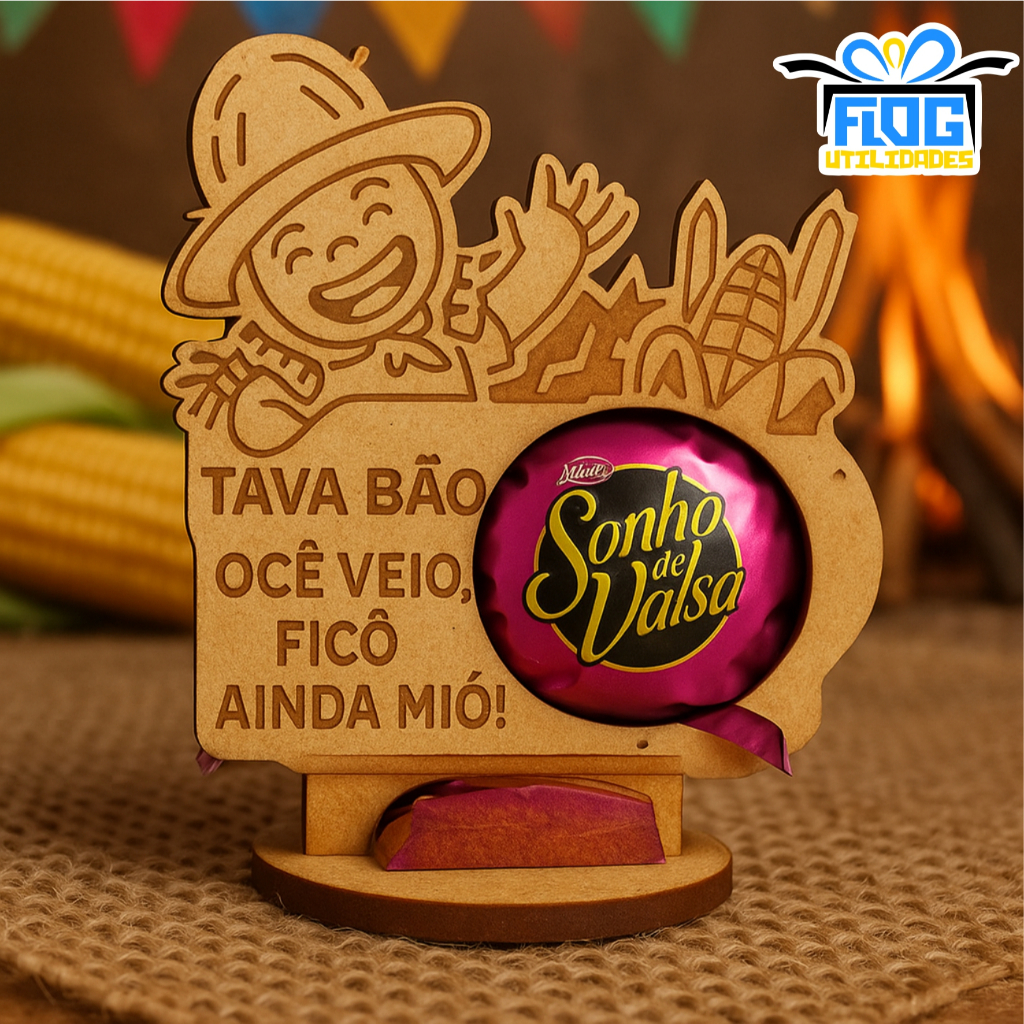 Kit Lembrancinhas Decorativa em MDF Porta Bombom CAIPIRA Mimo Festa Junina Decoração
