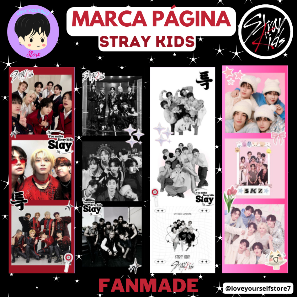 MARCA PÁGINA STRAY KIDS - 2 UNIDADES - FANMADE