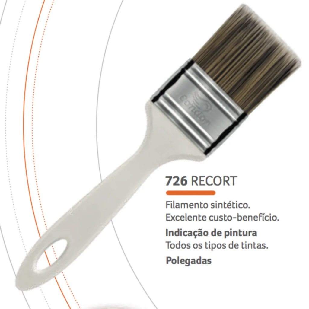 Trincha/Pincel Condor Ref.726 RecorT (Cerdas Grisalhas) - UNIDADE